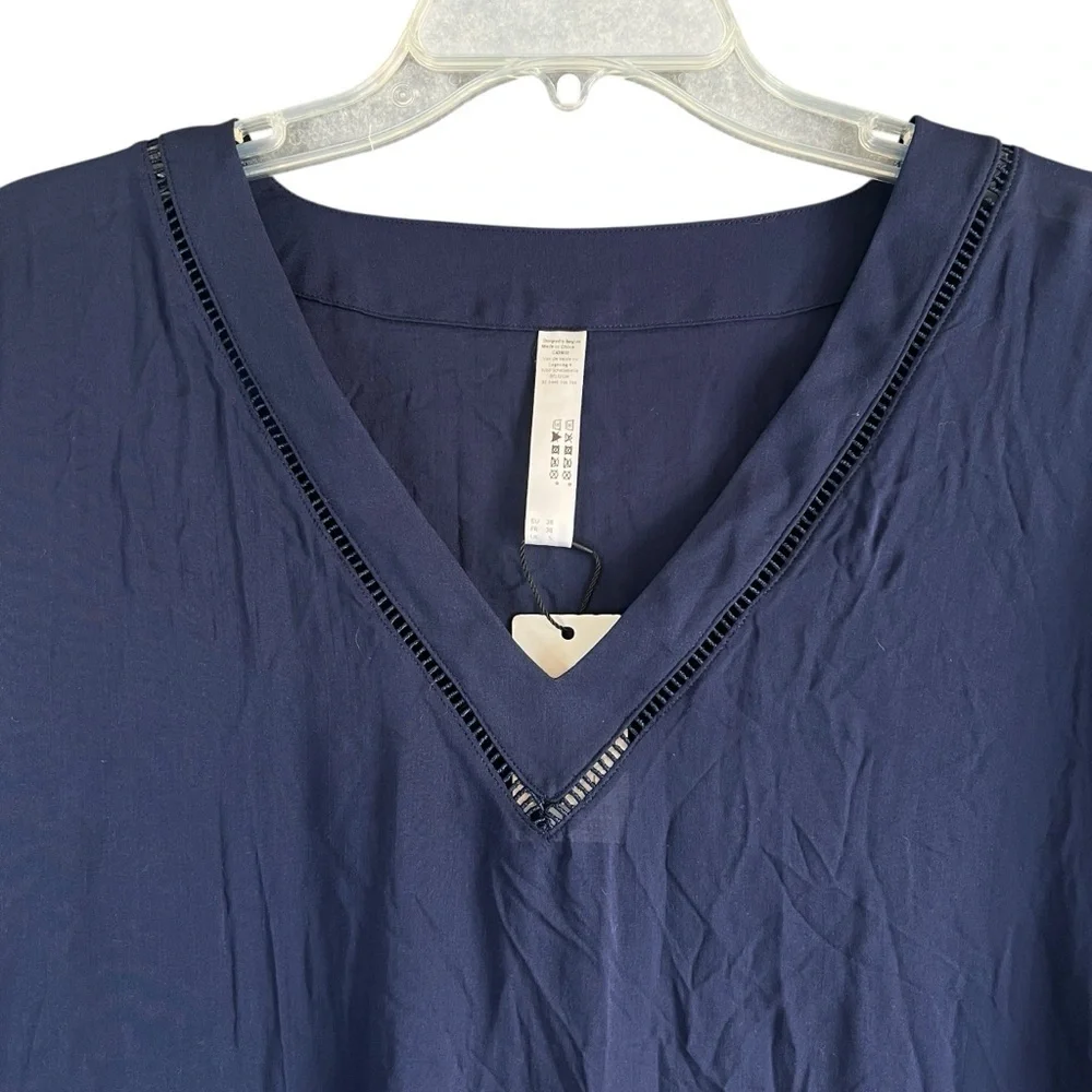 MARIE JO Claudine Swim Cover Up Kaftan Navy Blue Size Small NWT - Picture 2 of 9